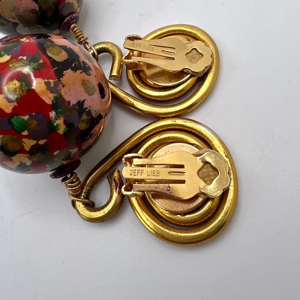 Jeff Lieb Fired Enamel Runway X-Large Clip Earrin… - image 6